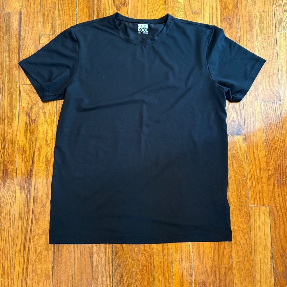 32 Degrees Cool Mens Large T-Shirt Black Short Sleeve Activewear